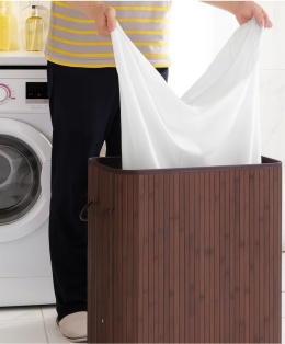 Kosz pojemnik bambusowy na pranie 2 komory SN7086