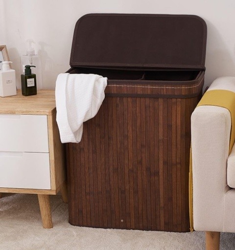 Kosz pojemnik bambusowy na pranie 2 komory SN7086