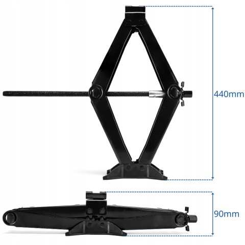 Lewarek trapezowy podnośnik samochodowy 2t z kluczem teleskopowym SN4549