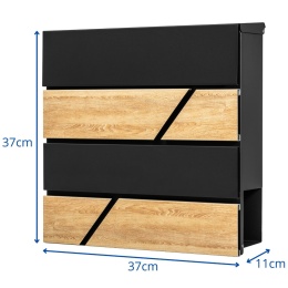 Skrzynka pocztowa na listy SN3638-2 Czarny + Imitacja Drewna