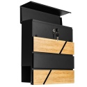 Skrzynka pocztowa na listy SN3638-2 Czarny + Imitacja Drewna