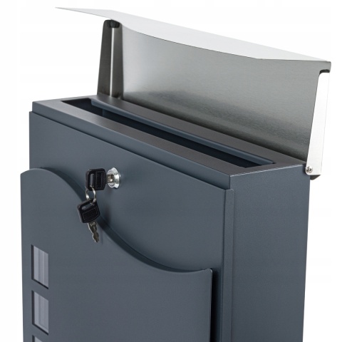 Skrzynka pocztowa na listy SN3686-1 Antracyt + Stal Nierdzewna