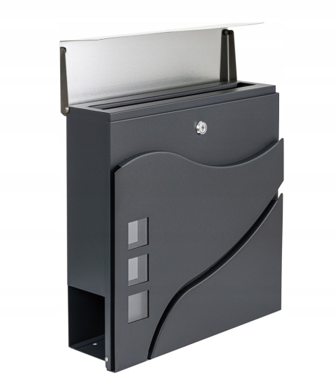 Skrzynka pocztowa na listy SN3686-1 Antracyt + Stal Nierdzewna