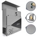 Skrzynka pocztowa na listy SN3696-4 Srebrny Aluminiowy + Czarny