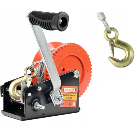 Wyciągarka wciągarka korbowa linowa ręczna 1588kg SN1170