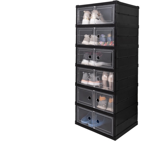 12x Pudełko pojemnik organizer szafka regał stojak na buty obuwie z klapą SN7062