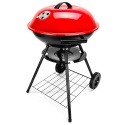 Grill węglowy ogrodowy okrągły z pokrywą 42cm duży ruszt przenośny BBQ