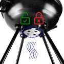 Grill węglowy ogrodowy okrągły z pokrywą 42cm duży ruszt przenośny BBQ