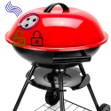 Grill węglowy ogrodowy okrągły z pokrywą 42cm duży ruszt przenośny BBQ