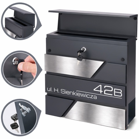 Skrzynka pocztowa na listy z adresem SN3711-1-D