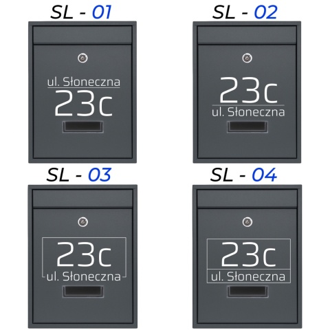 Skrzynka pocztowa na listy z adresem SN3664-7-D