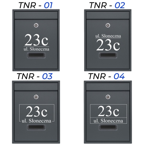 Skrzynka pocztowa na listy z adresem SN3664-7-D