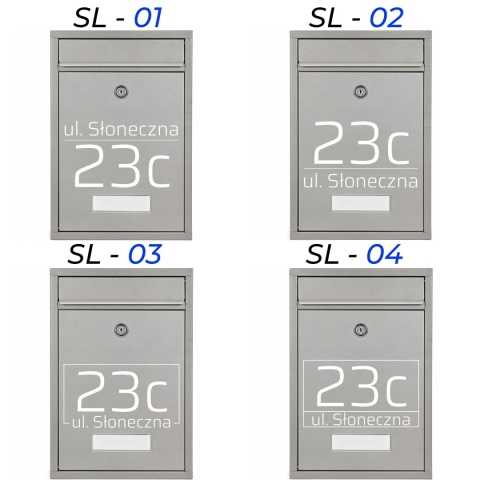 Skrzynka pocztowa na listy z adresem SN3664-4-D