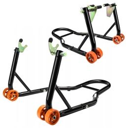 Stojak podnośnik motocyklowy na pod tył rolki V + przód widelec zestaw 2szt. SN1705