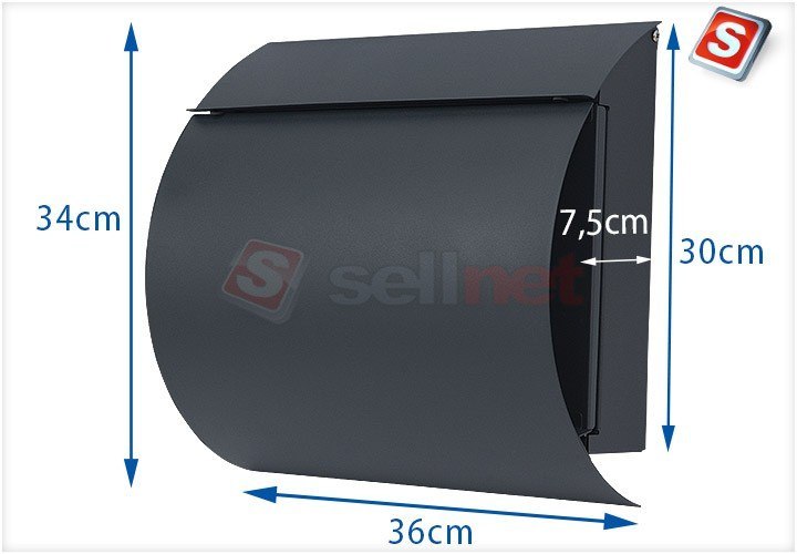 Mailbox for letters SN3652-1-N Anthracite Mailbox for letters SN3652-1-N Anthracite