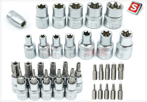 Zestaw kluczy Torx 34 el. zew/wew 3/8" SN1834 Zestaw kluczy Torx 34 el. zew/wew 3/8" SN1834