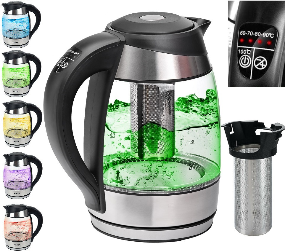 Electric kettle glass wireless LED temperature control strainer SN0618L-4 Electric kettle glass wireless LED temperature control strainer SN0618L-4