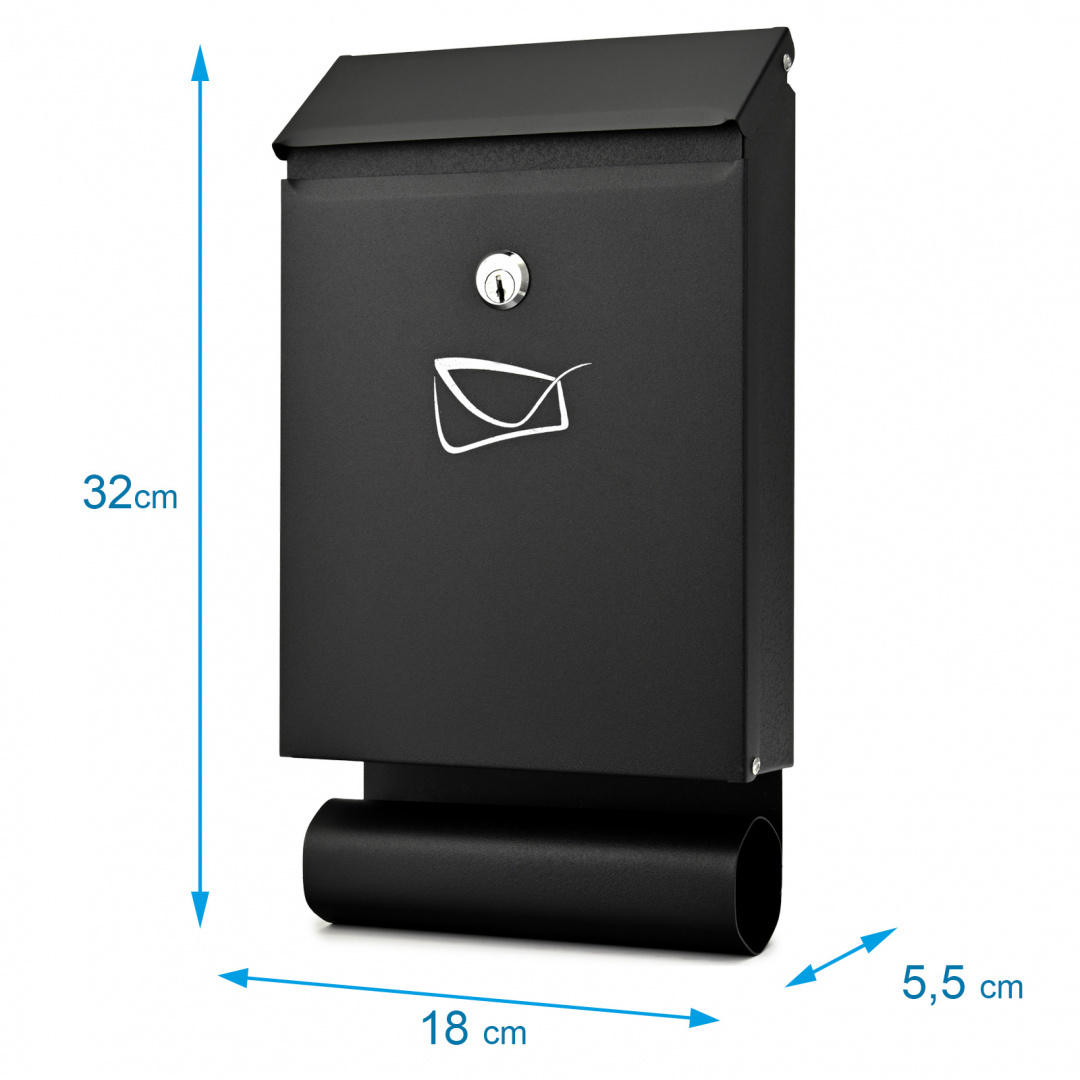 Mailbox for letters SN3687-2 Black Mailbox for letters SN3687-2 Black