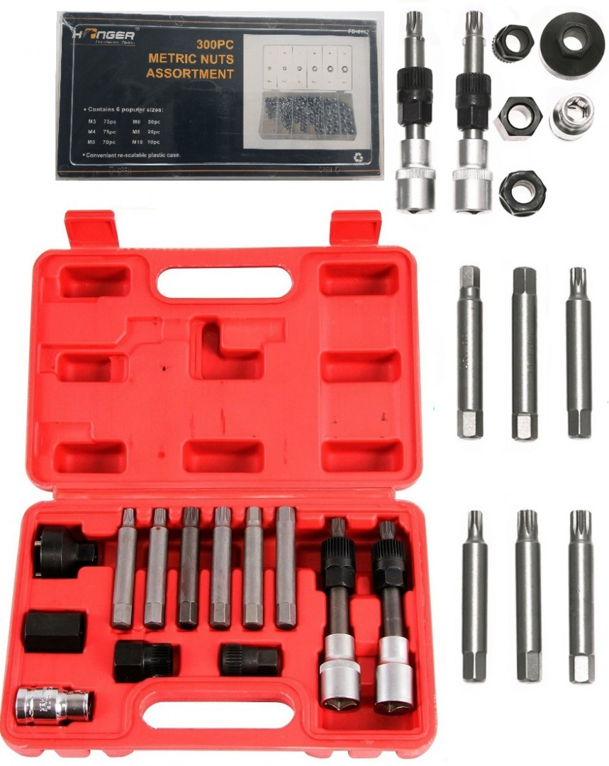 Zestaw kluczy do alternatora ze sprzęgłem SN401 + gratis Zestaw kluczy do alternatora ze sprzęgłem SN401 + gratis