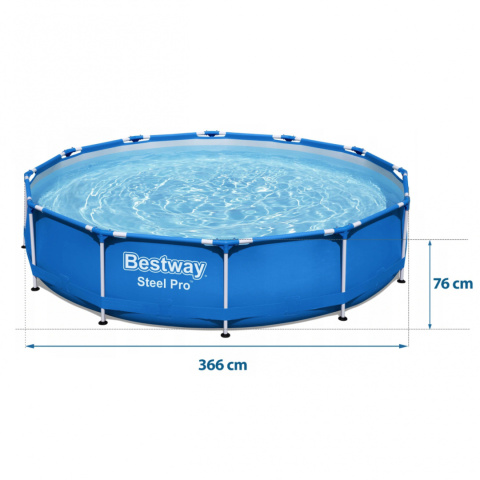 Basen ogrodowy stelażowy 366 x 76 cm Bestway 56706 Basen ogrodowy stelażowy 366 x 76 cm Bestway 56706