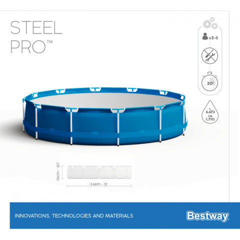 Basen ogrodowy stelażowy 366 x 76 cm zestaw Bestway 56681 Basen ogrodowy stelażowy 366 x 76 cm zestaw Bestway 56681