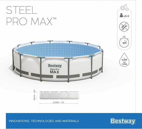 Basen ogrodowy stelażowy 305 x 76 cm Bestway 56406 Basen ogrodowy stelażowy 305 x 76 cm Bestway 56406