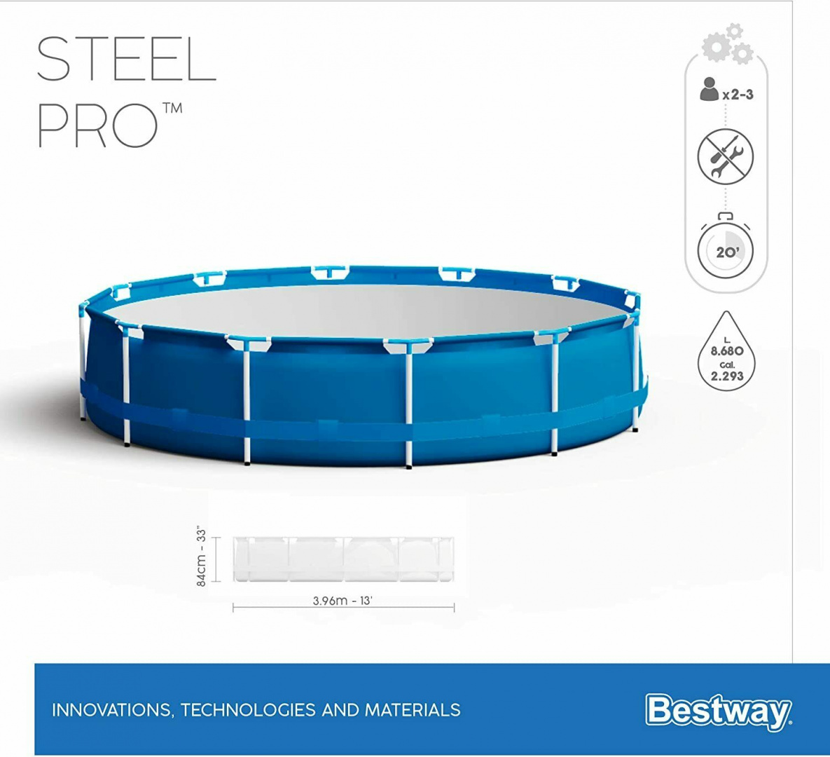 Basen ogrodowy stelażowy 396 x 84 cm zestaw Bestway 5612E Basen ogrodowy stelażowy 396 x 84 cm zestaw Bestway 5612E