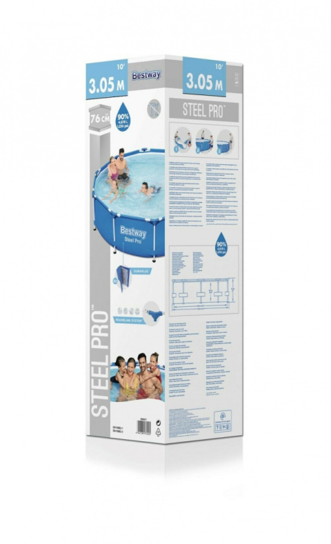 Basen ogrodowy stelażowy 305 x 76 cm Bestway 56677 Basen ogrodowy stelażowy 305 x 76 cm Bestway 56677