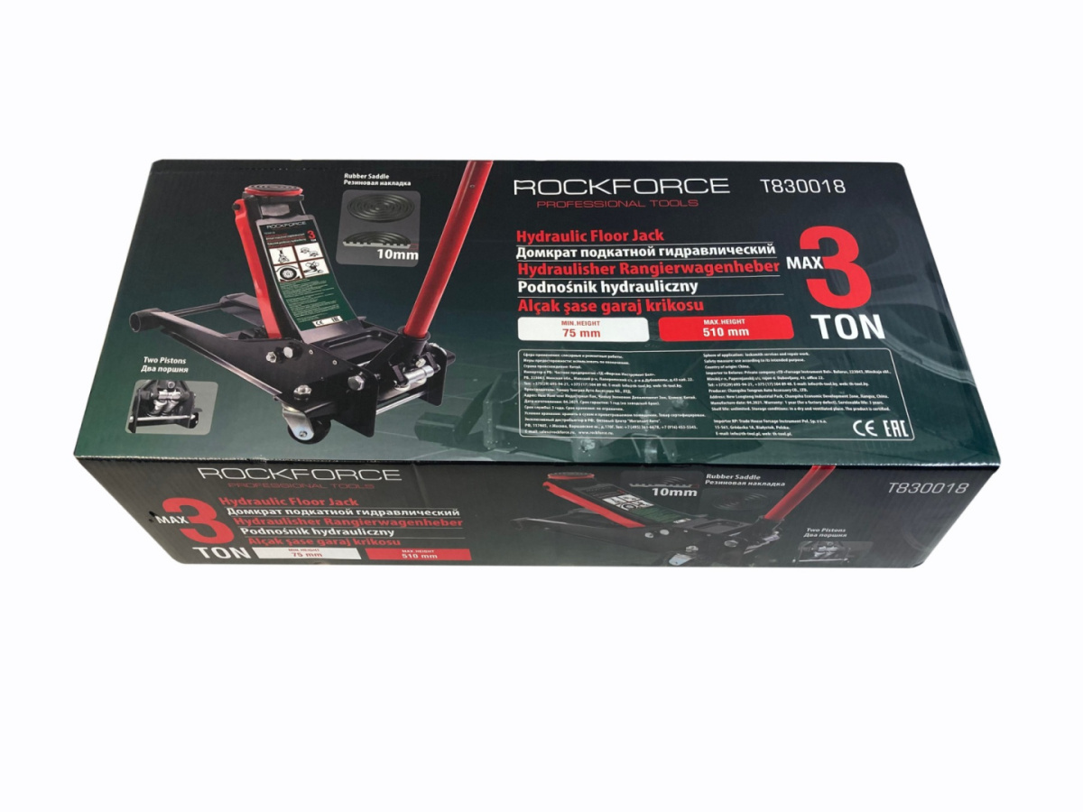 Podnośnik hydrauliczny niskoprofilowy dwutłokowy 3T T830018 Podnośnik hydrauliczny niskoprofilowy dwutłokowy 3T T830018