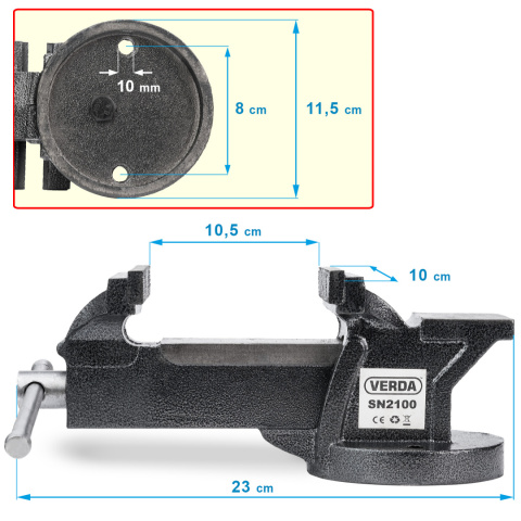 Imadło ślusarskie stołowe 100mm SN2100 Imadło ślusarskie stołowe 100mm SN2100